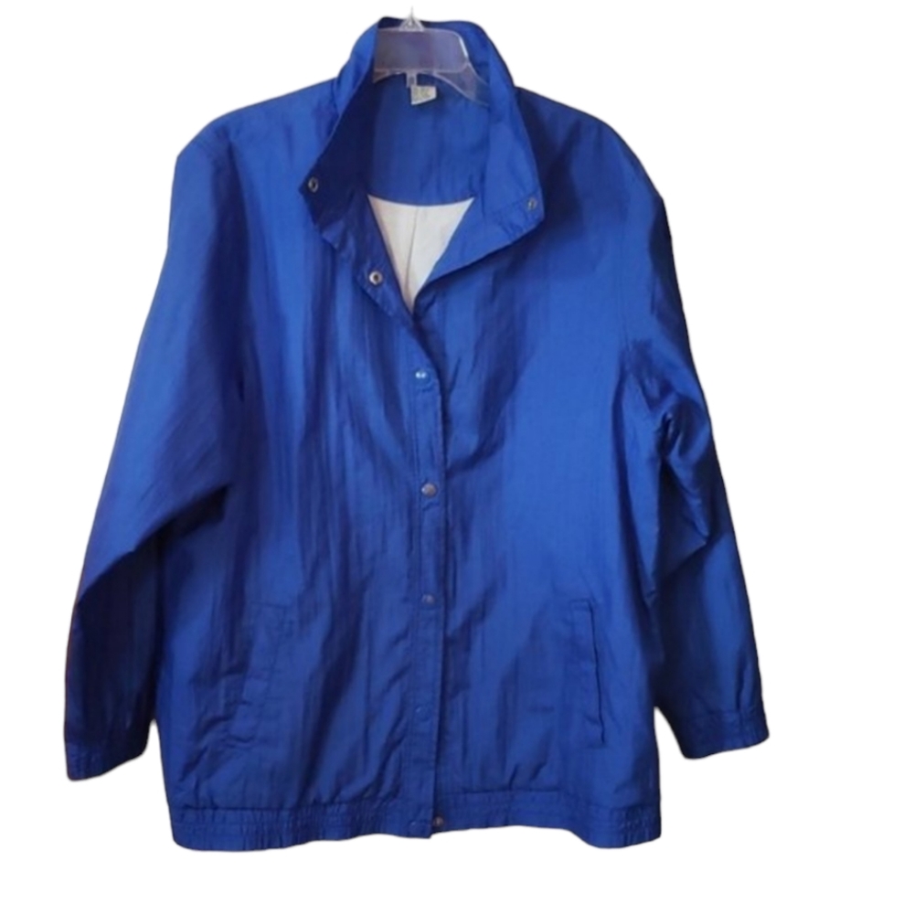 Vintage Streetwear Nylon Royal Blue Jacket Large